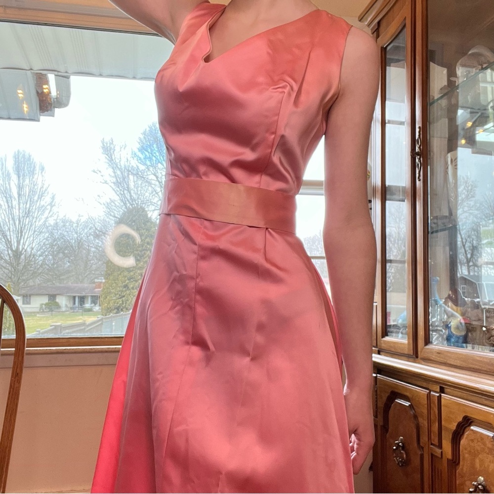 Vintage satin pink prom dress